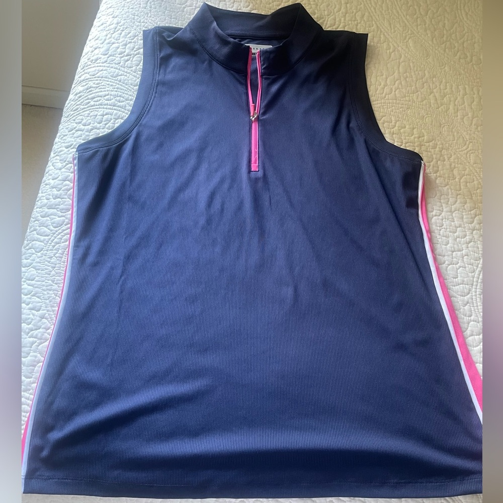 PGA tour navy blue and pink sleeveless golf or tennis top. Size xl. $25